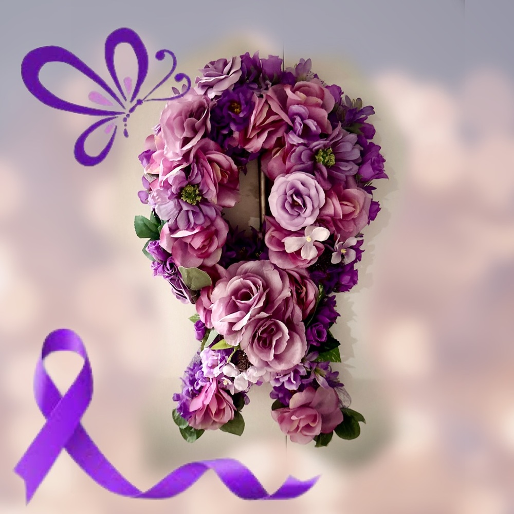 One of a kind Awareness ribbon wreath! Hand made just for you !!!